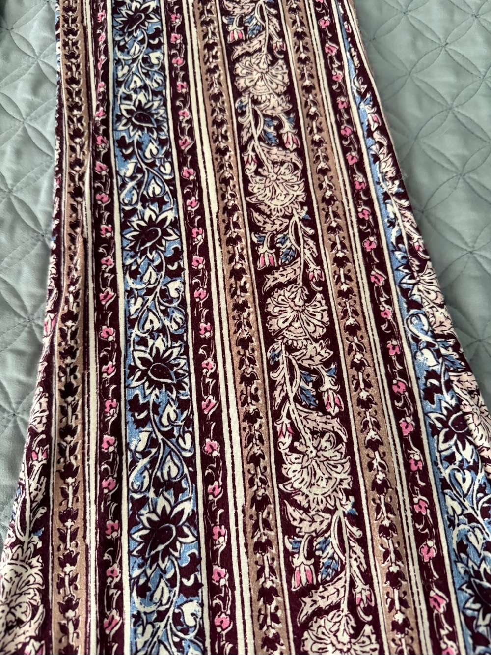 Billabong Multicolor Striped Floral Flare Pants - Picture 3 of 4